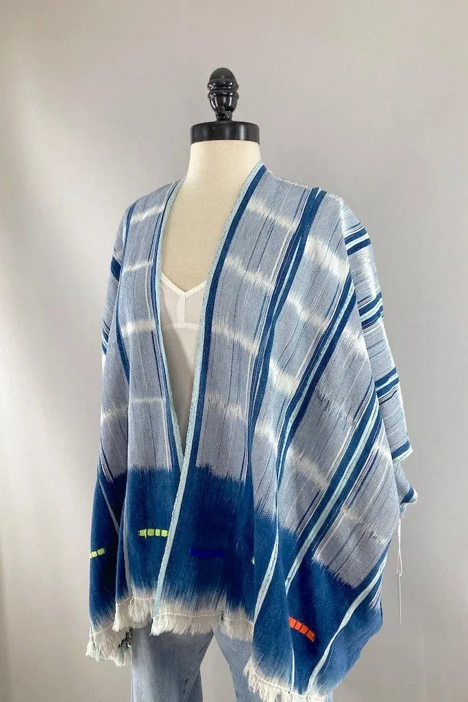 Ivory Coast Blue & White Indigo Cotton Cardigan