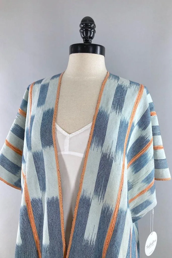 Ivory Coast Chambray Blue & White Indigo Cardigan