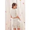 Ivory Floral Print Mini Skirt