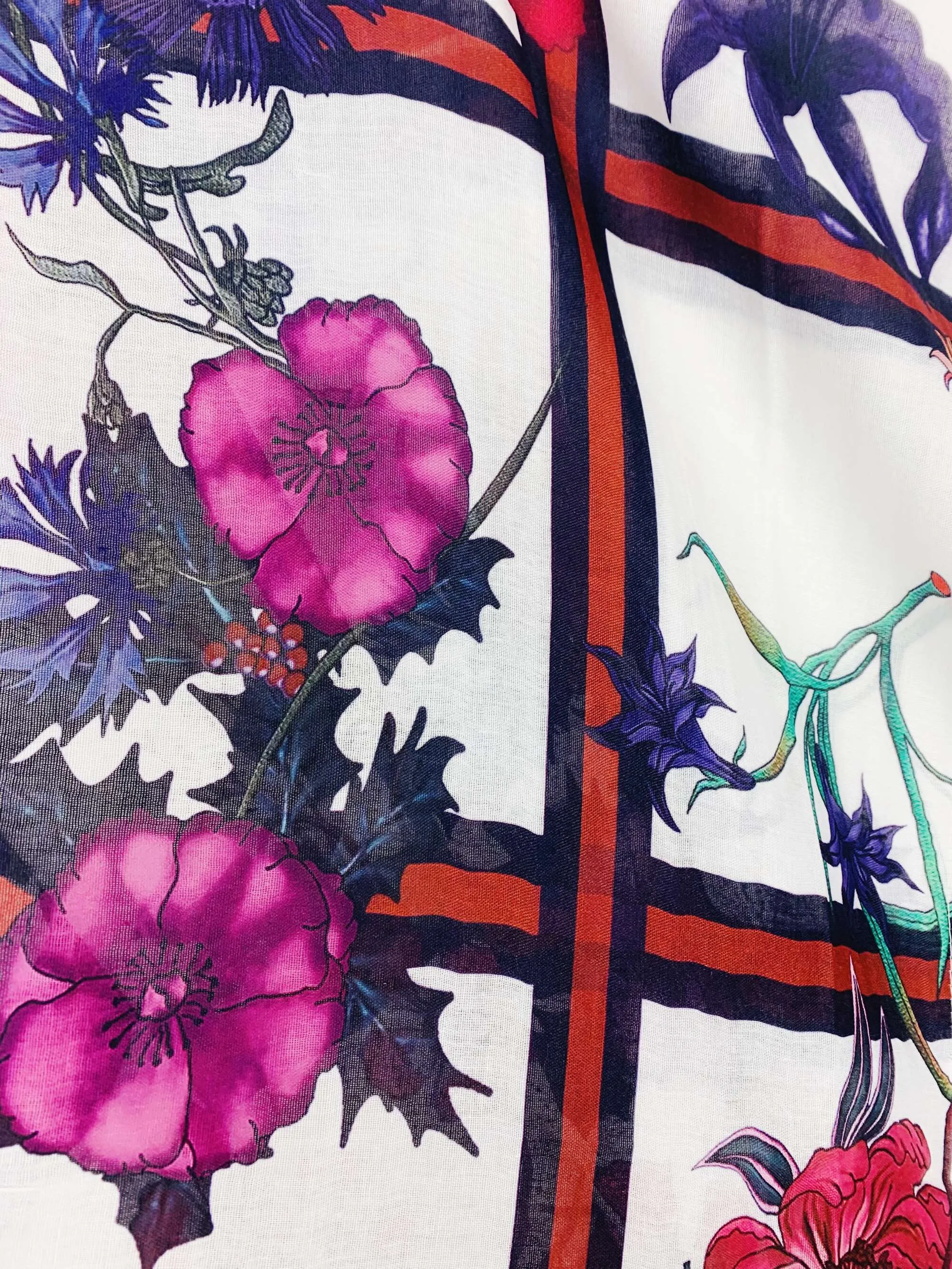 JC062731 Multi Morning Glory Flower Kimono