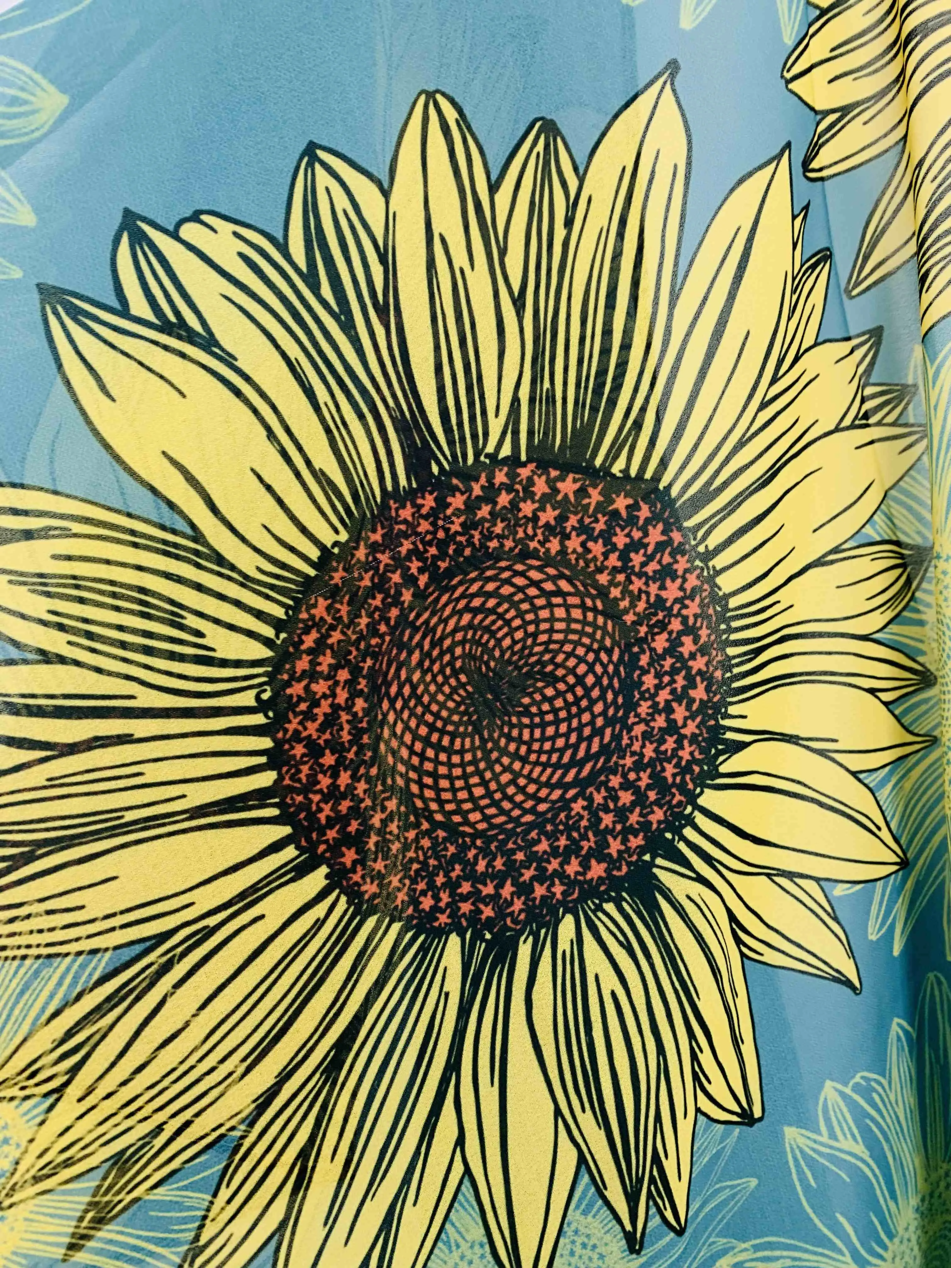 JC070931 Vintage Sunflower Kimono