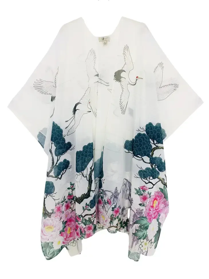 JC070932 Peony & Crane Kimono