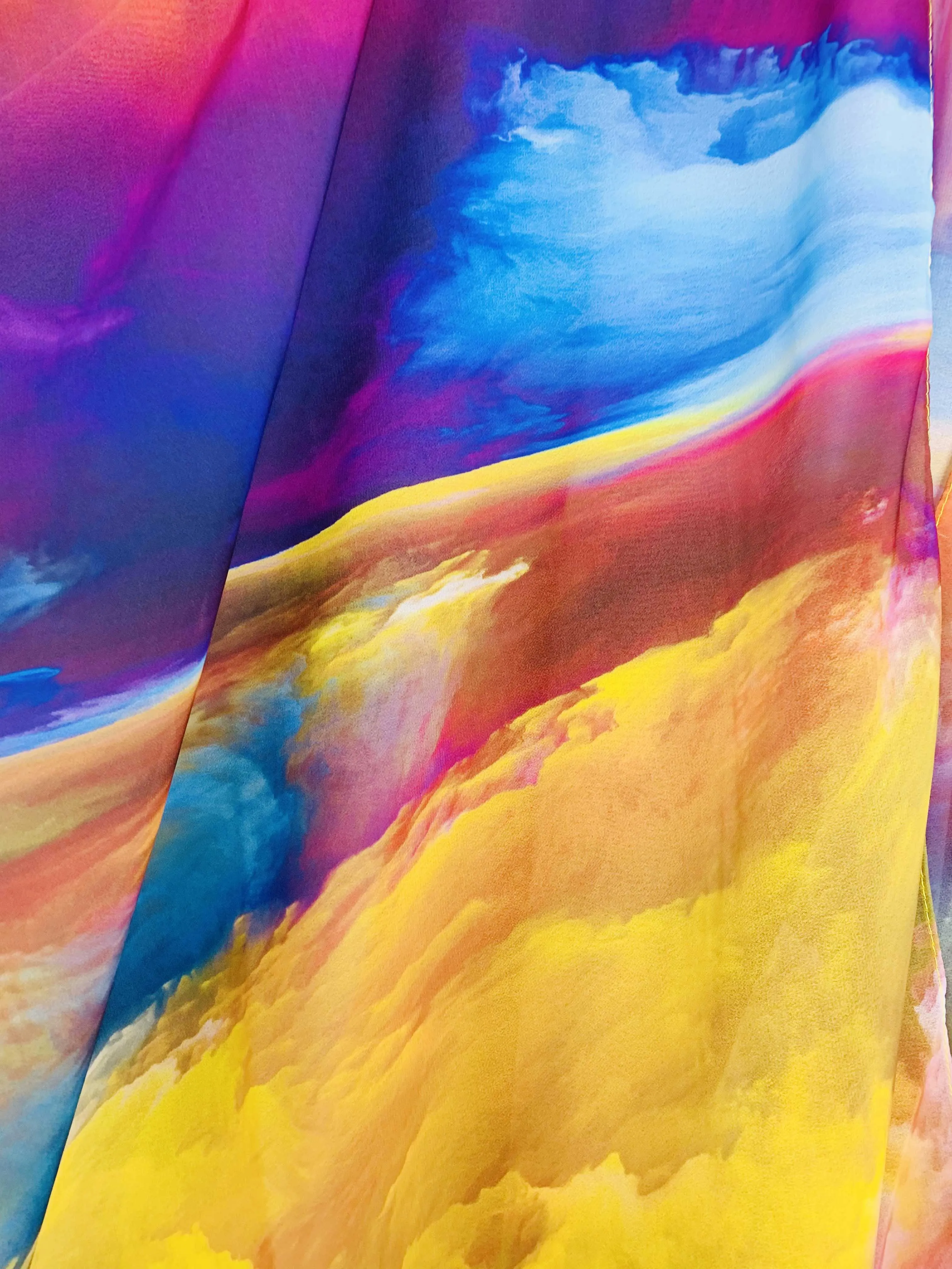 JC070991 Purple-Blue The Seas of Cloud Kimono