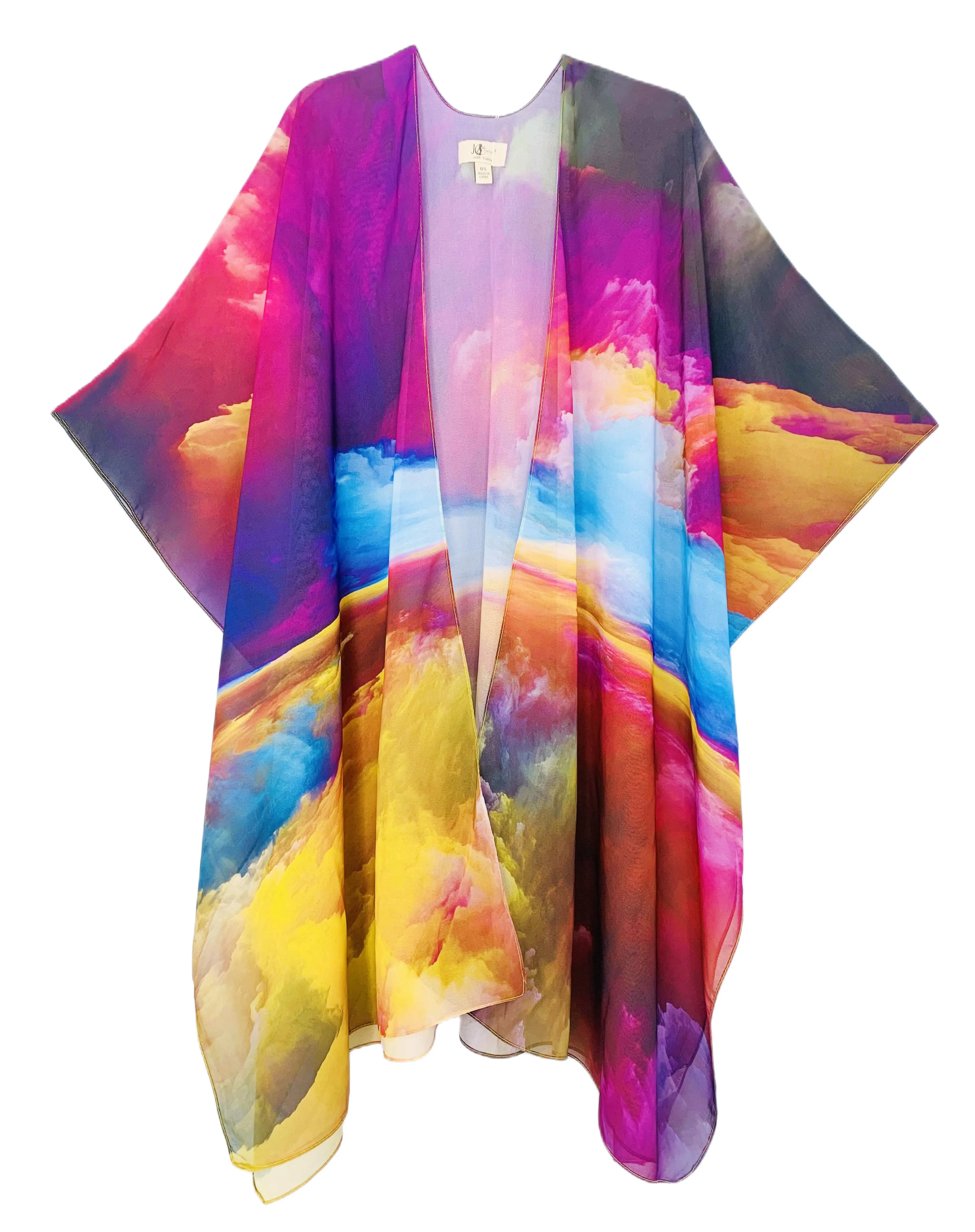 JC070991 Purple-Blue The Seas of Cloud Kimono