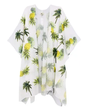 JC071006 White-Yellow Pineapple Kimono