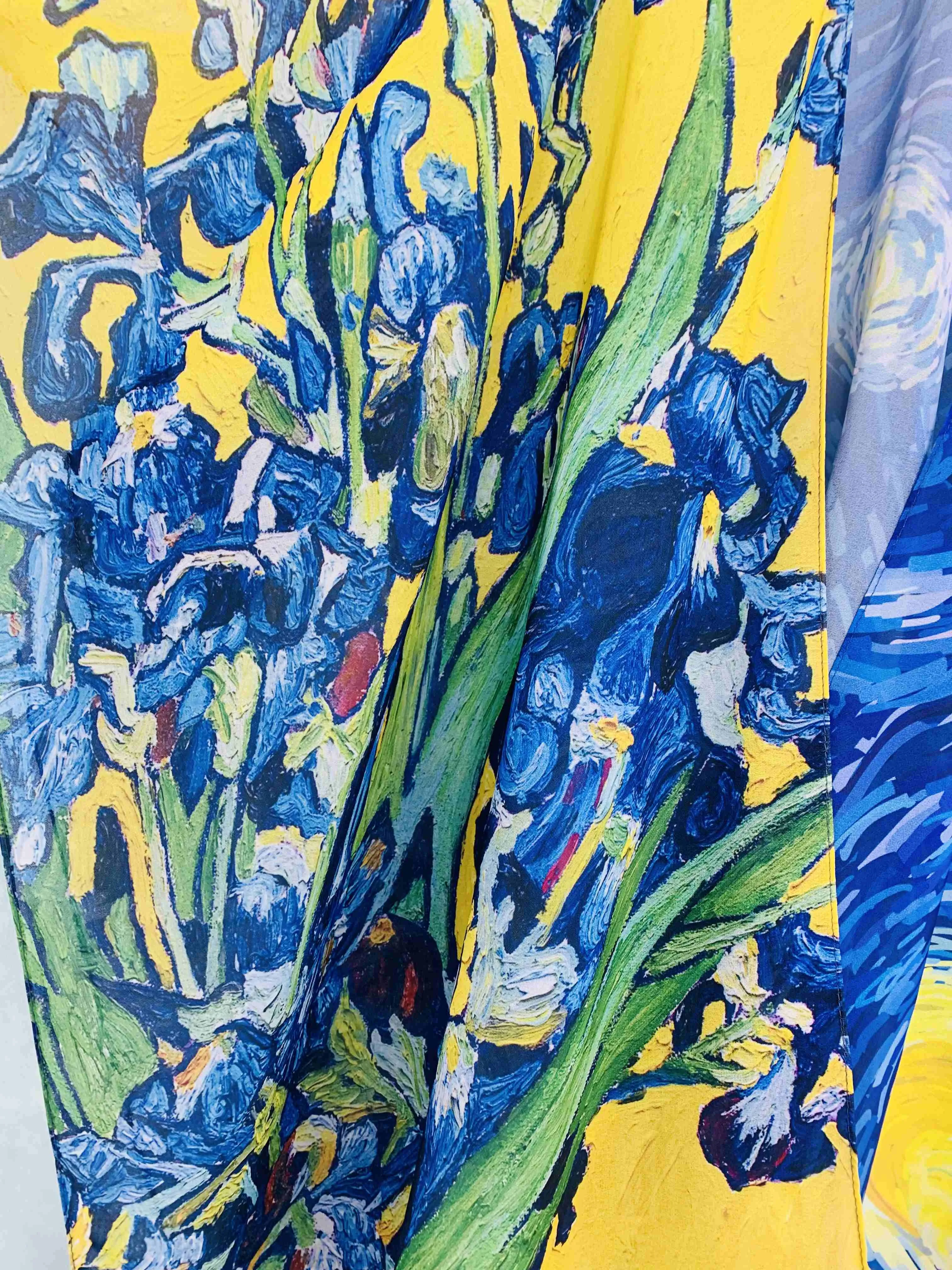 JC071024 Blue-Yellow Iris & Starry Night Kimono