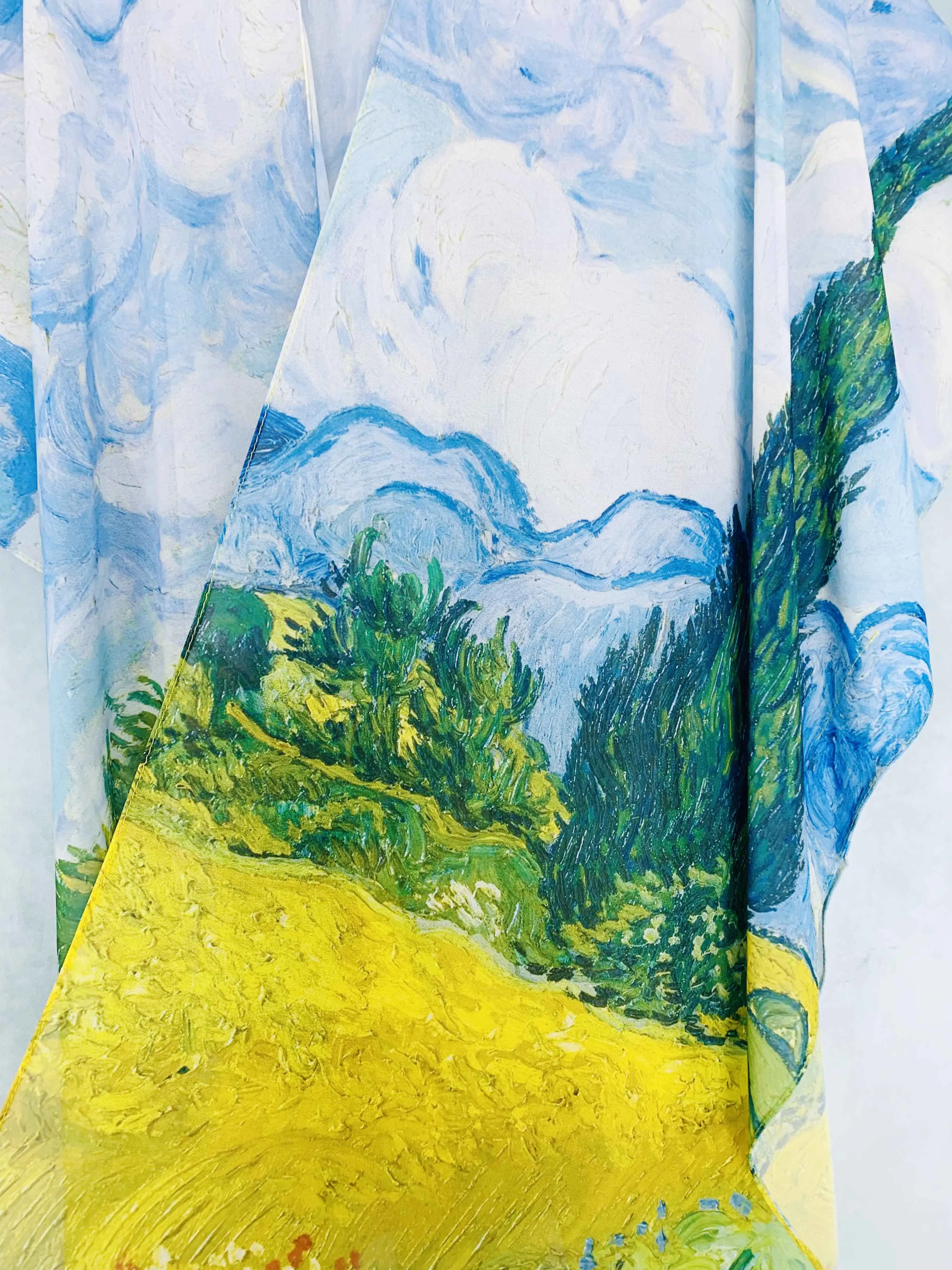 JC071026 Blue-Yellow Wheat Field Kimono