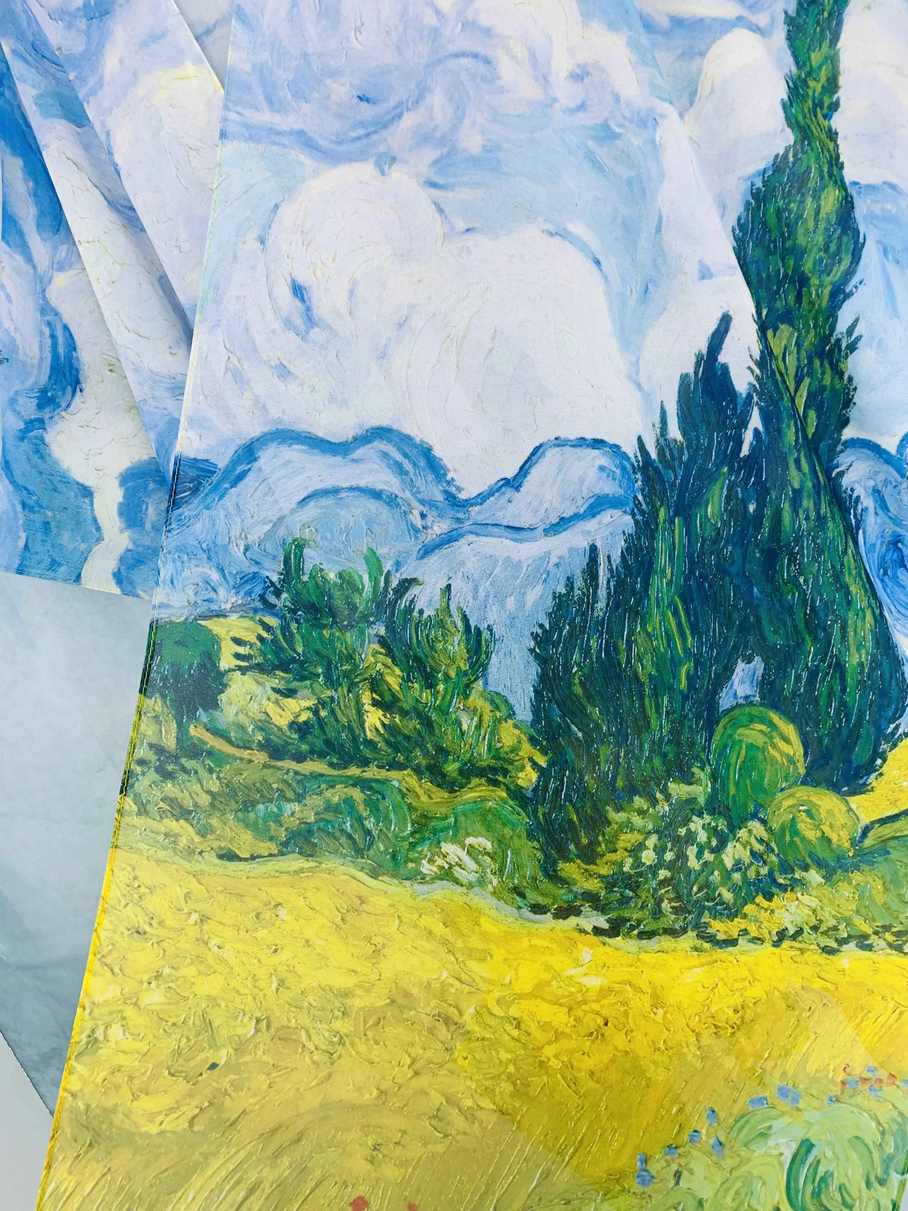 JC071026 Blue-Yellow Wheat Field Kimono