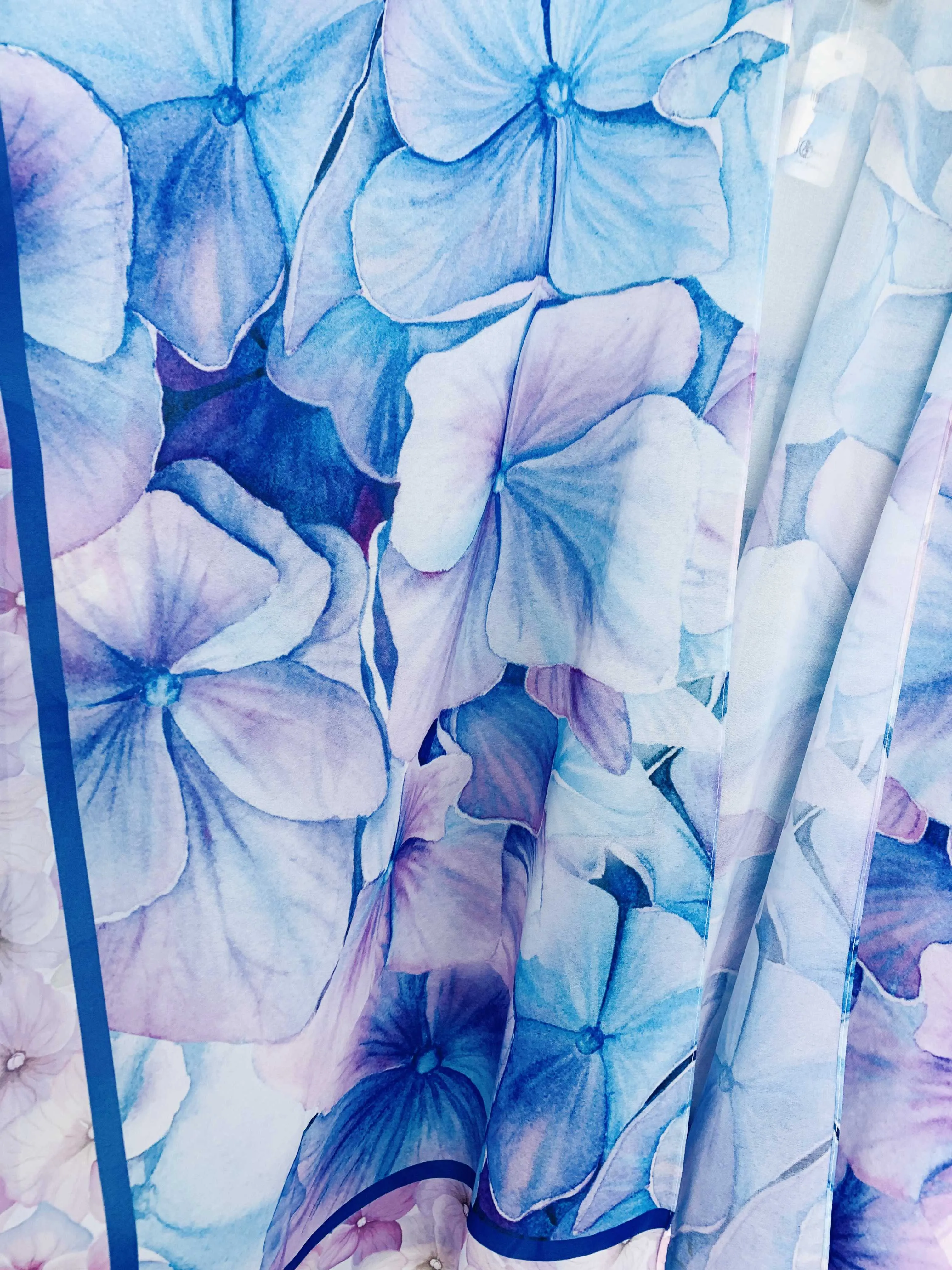 JC071031 Pink-Border-Blue Floral Kimono