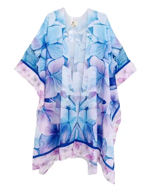JC071031 Pink-Border-Blue Floral Kimono