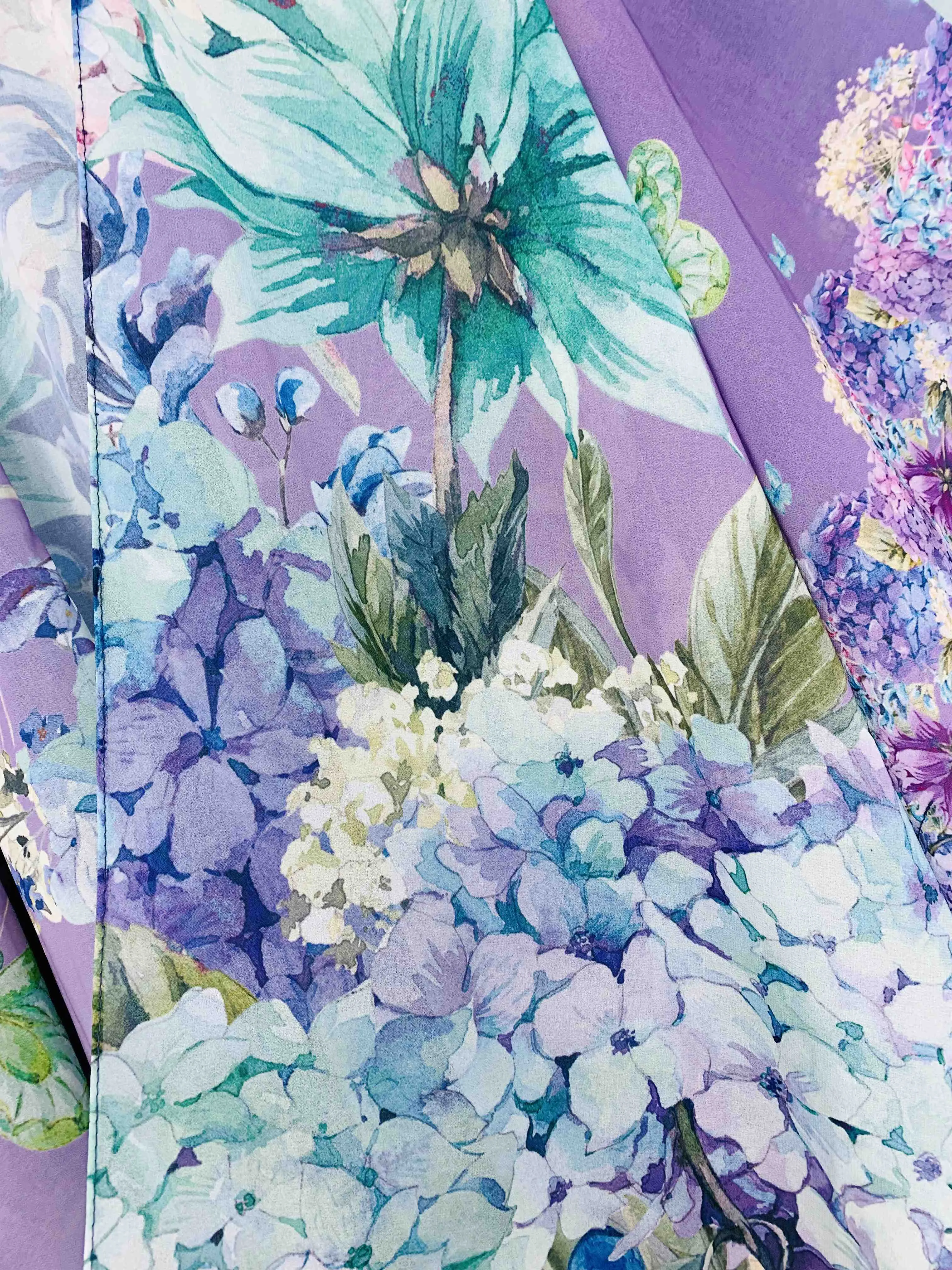 JC071033 Purple Hydrangea Chiffon Kimono