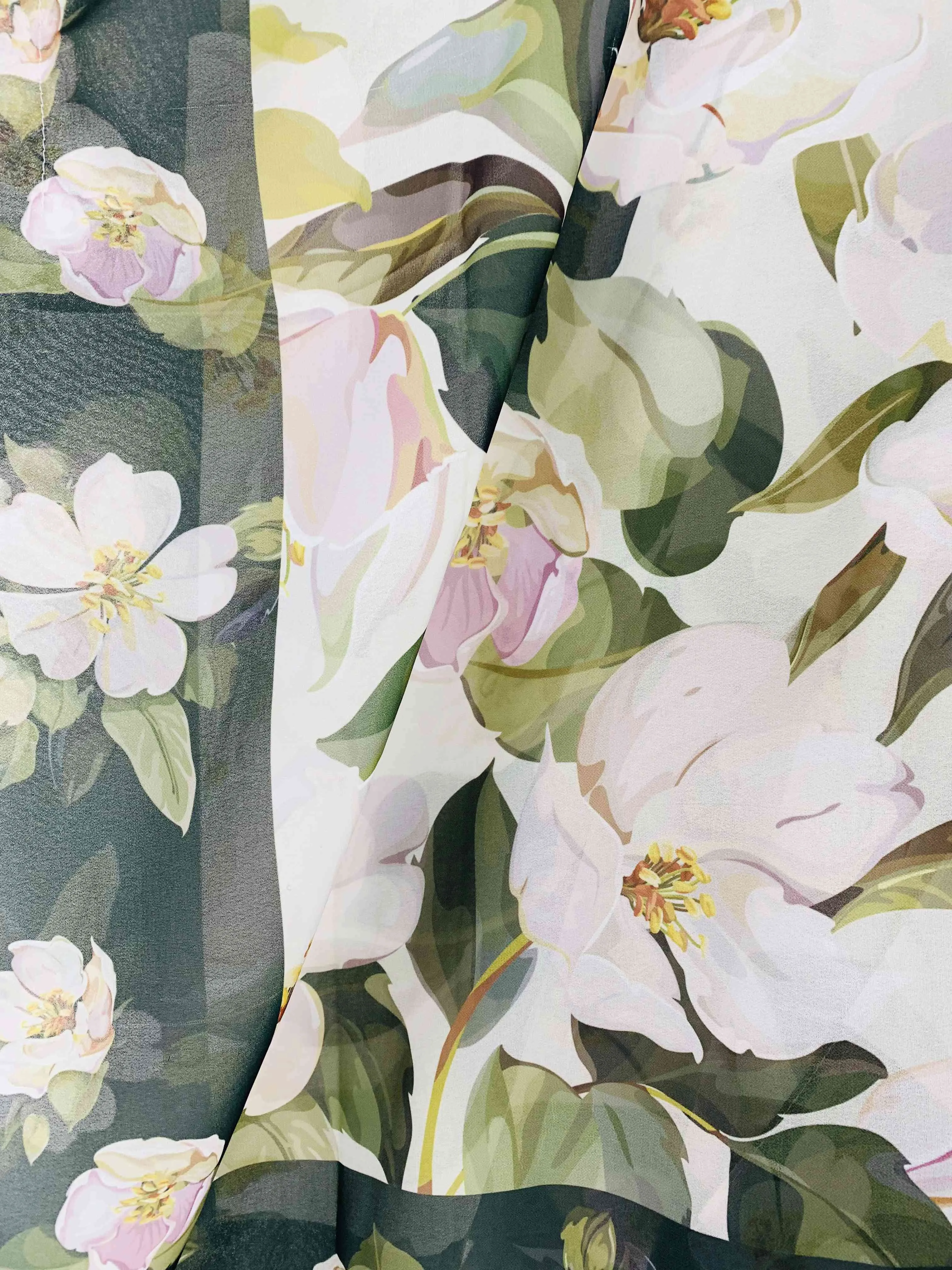 JC071055 Green-Pink Border-Accent Kimono