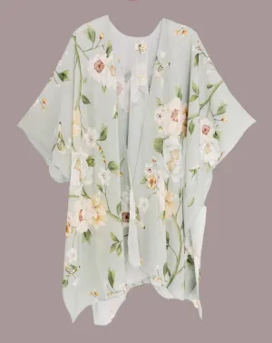 JC071211 L. Green-Multi Floral Kimono