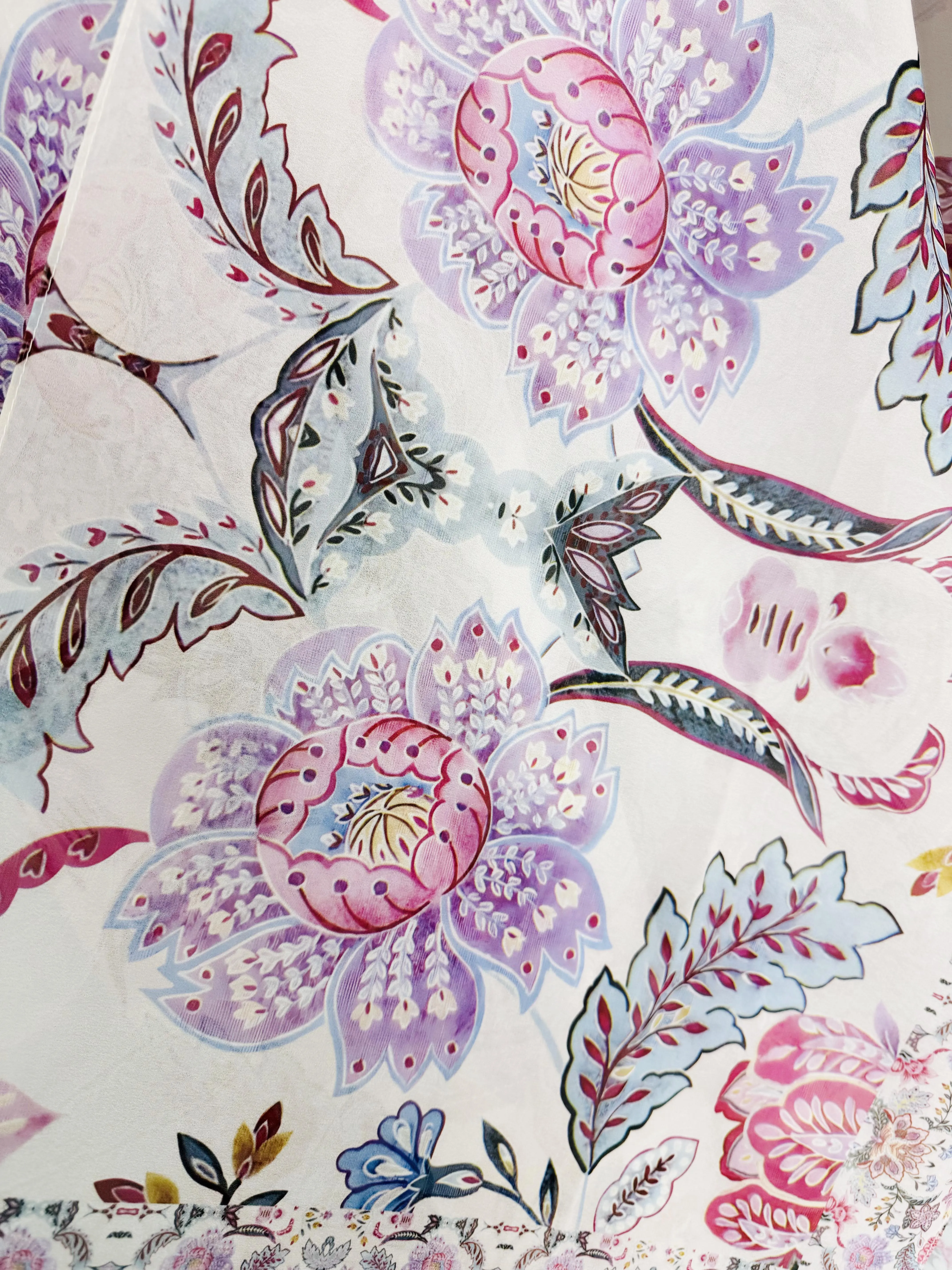JC071215 Pink-Multi Paisley Floral Kimono