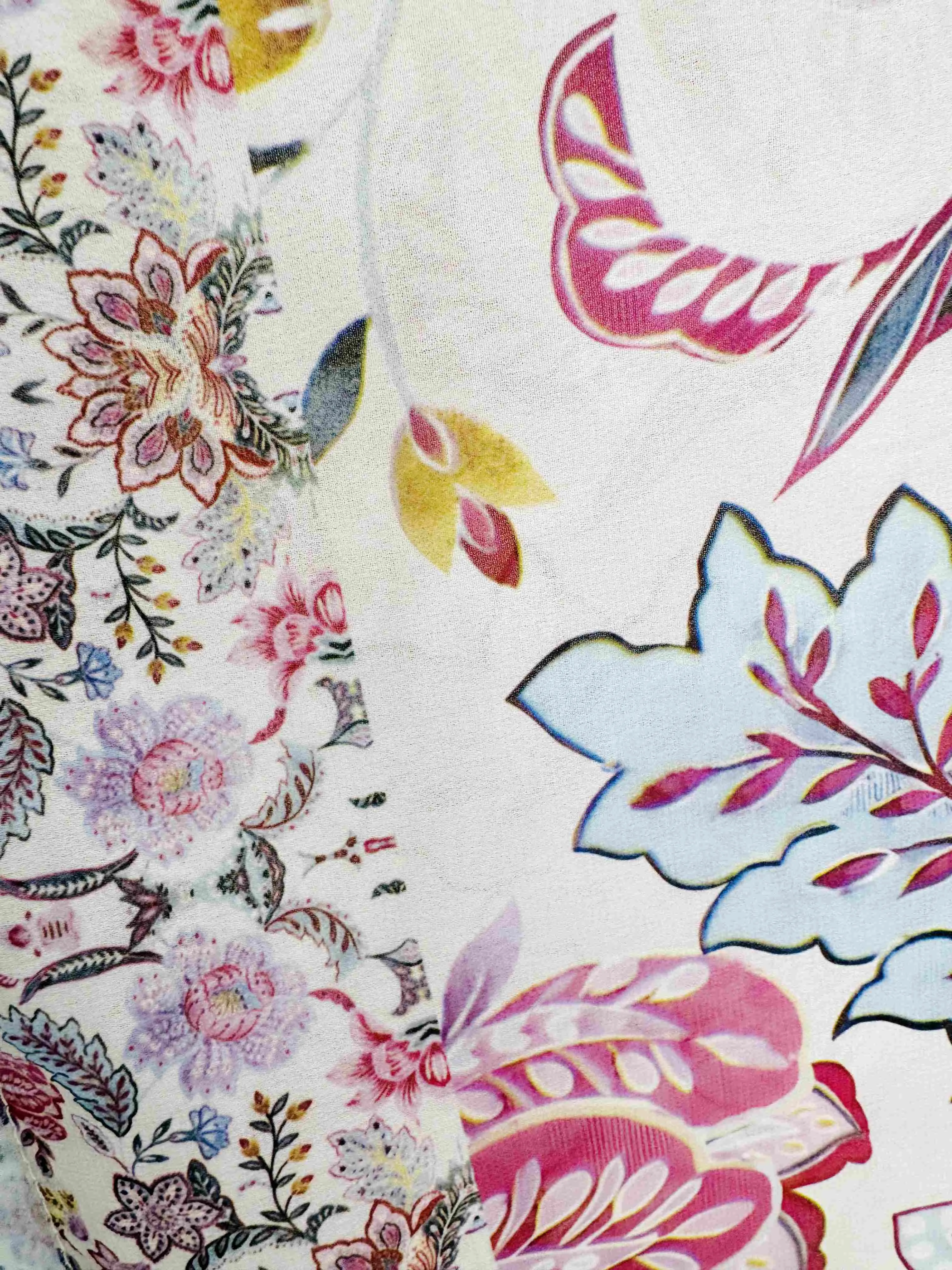 JC071215 Pink-Multi Paisley Floral Kimono