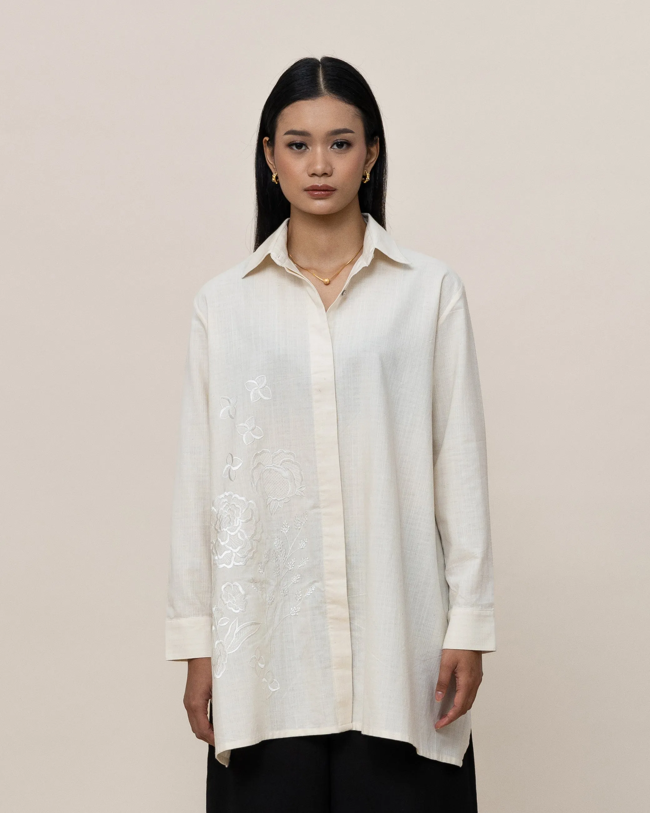 KAPAS - Embroidered Oversized Shirt (Gender Neutral)