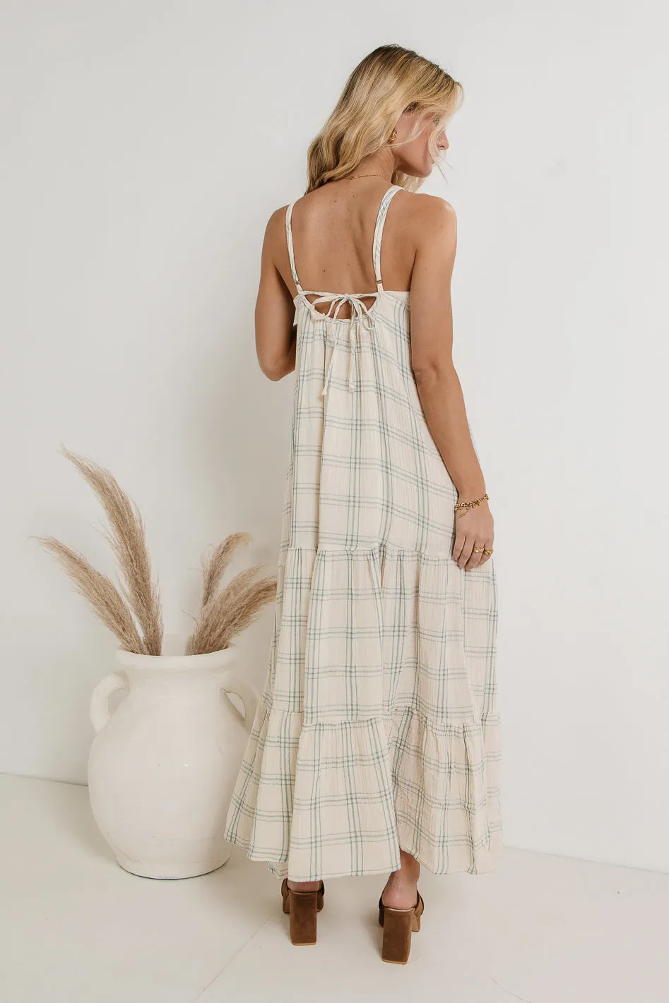 Kendall Plaid Dress in Blue