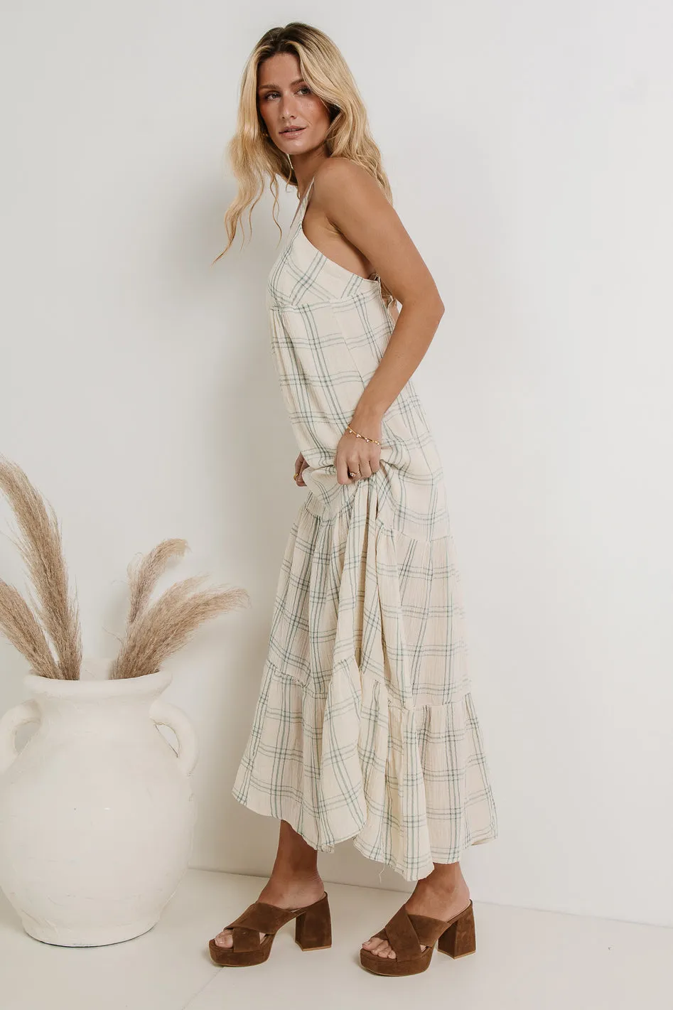 Kendall Plaid Dress in Blue