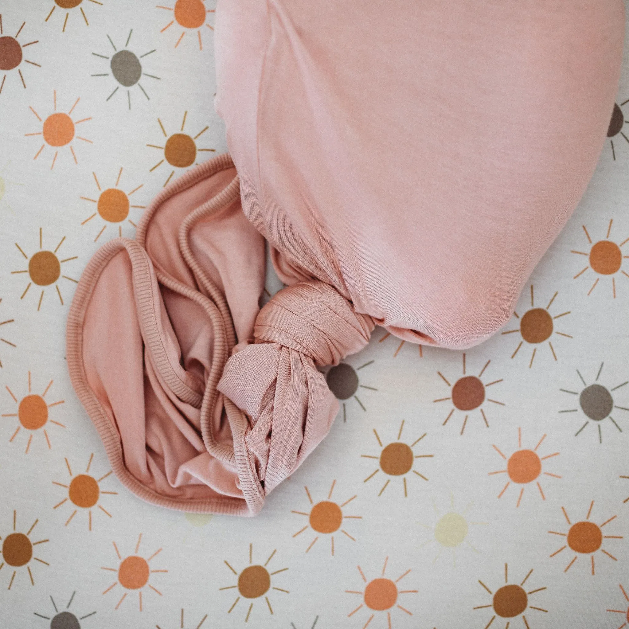 Kimono Knotted Baby Gown - Bamboo Long Sleeve - Sirocco