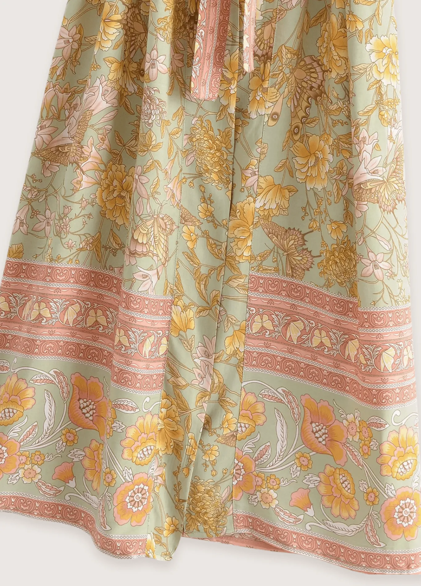 Kimono long bohème fleuri