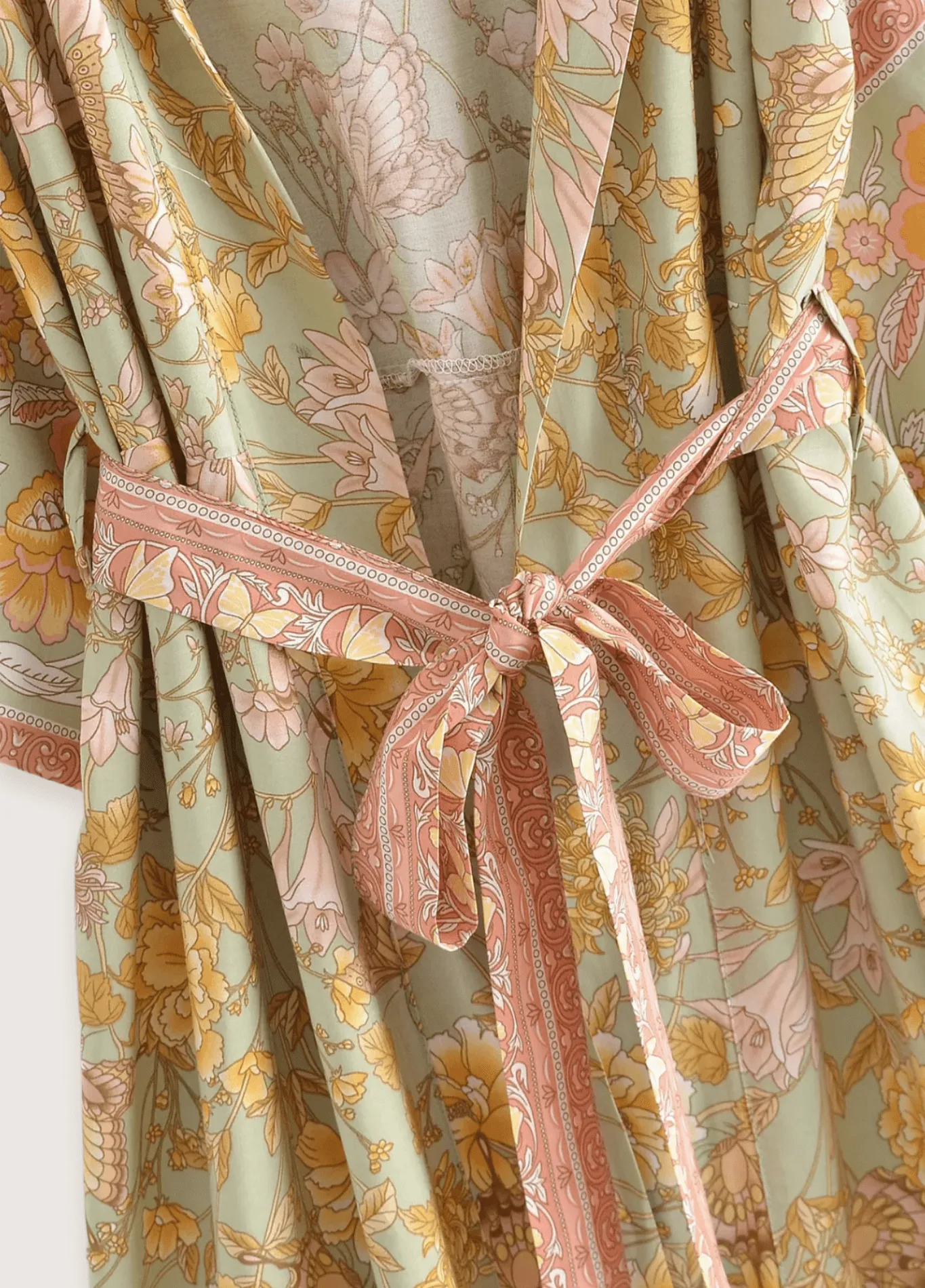 Kimono long bohème fleuri