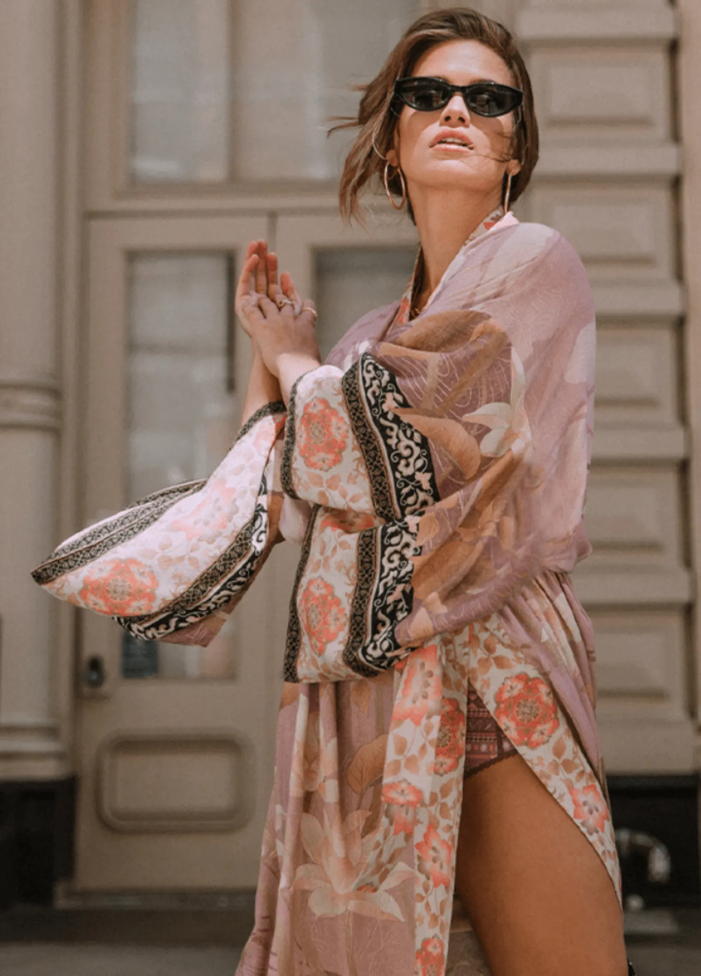 Kimono long | Rose Bohème