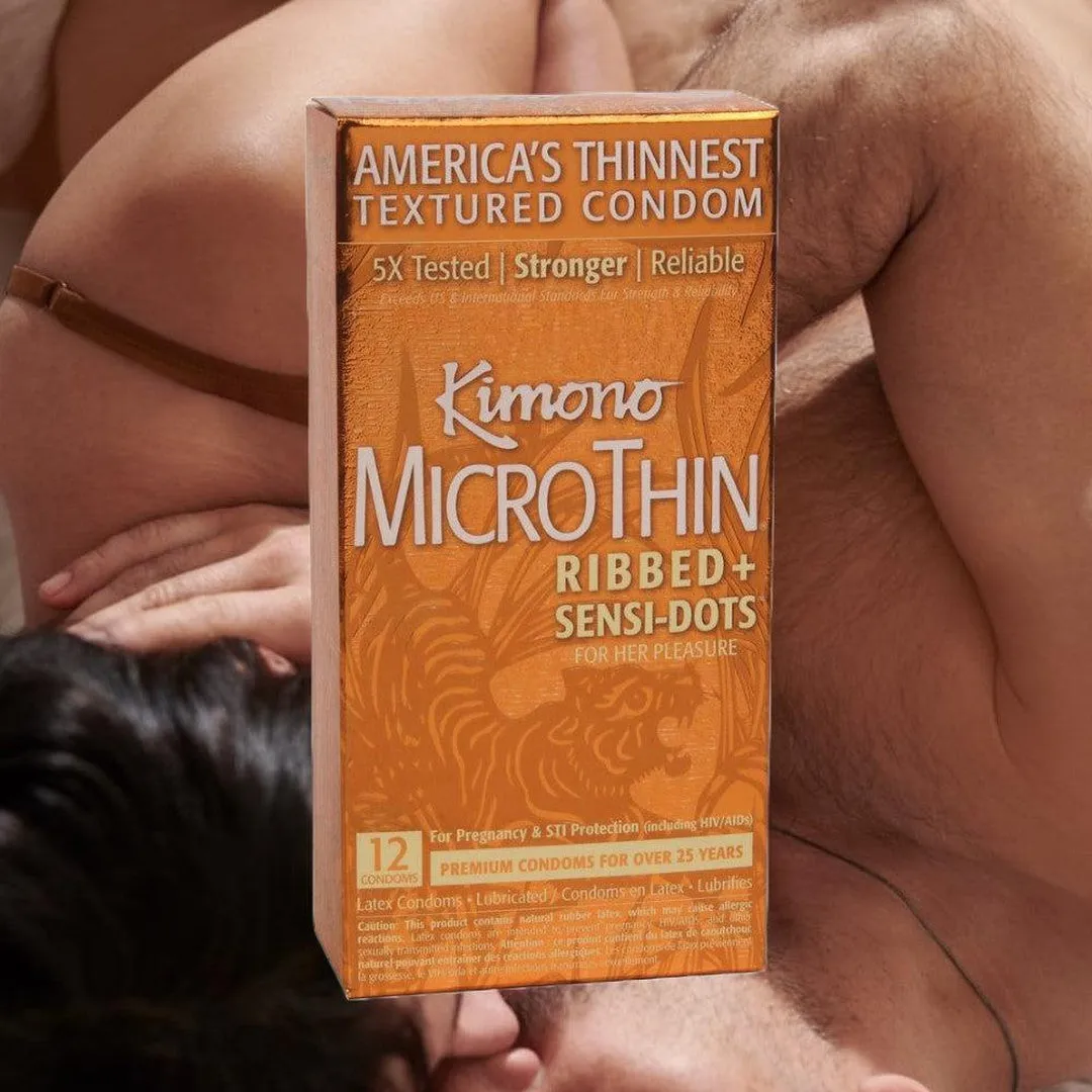 Kimono MicroThin Ribbed   Sensi-Dots Condoms
