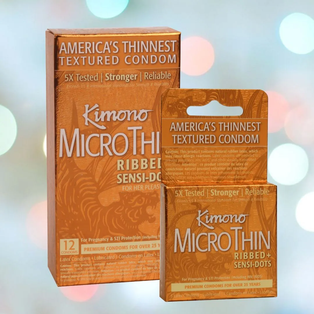 Kimono MicroThin Ribbed   Sensi-Dots Condoms