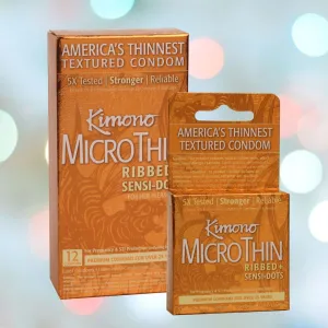Kimono MicroThin Ribbed   Sensi-Dots Condoms
