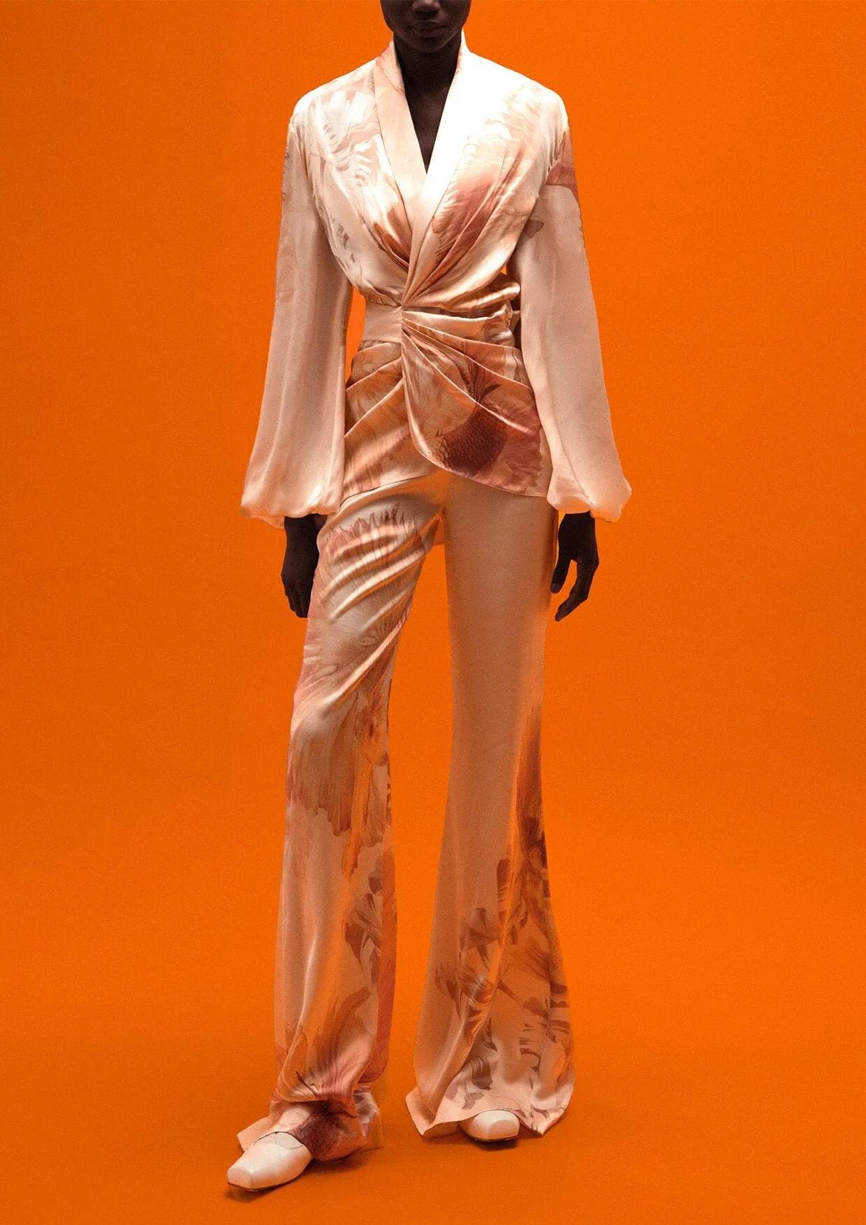 Kimono Sleeve Belted Blouse
