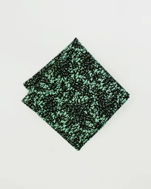 Kiriko Original Pocket Square, Green Leaves