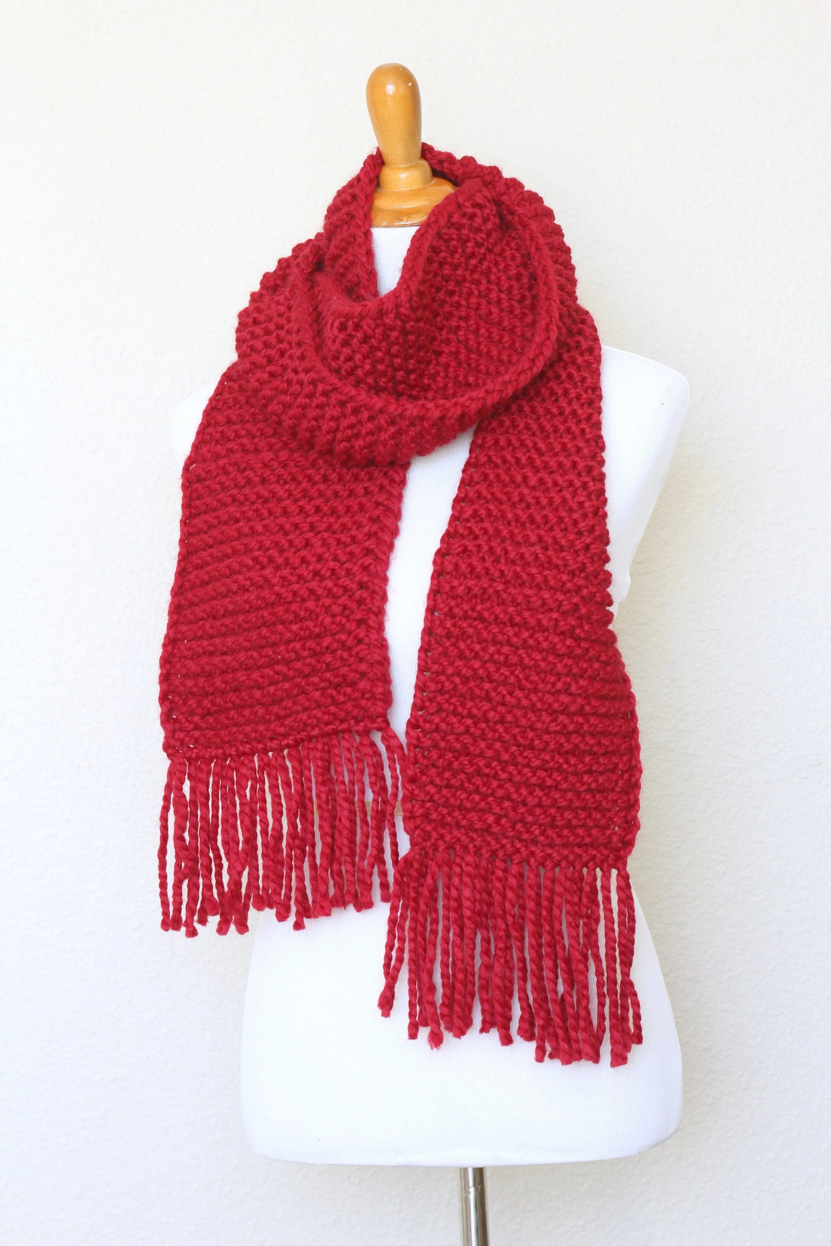 Knit scarf, chunky red scarf, oversized scarf,  women scarf, men scarf
