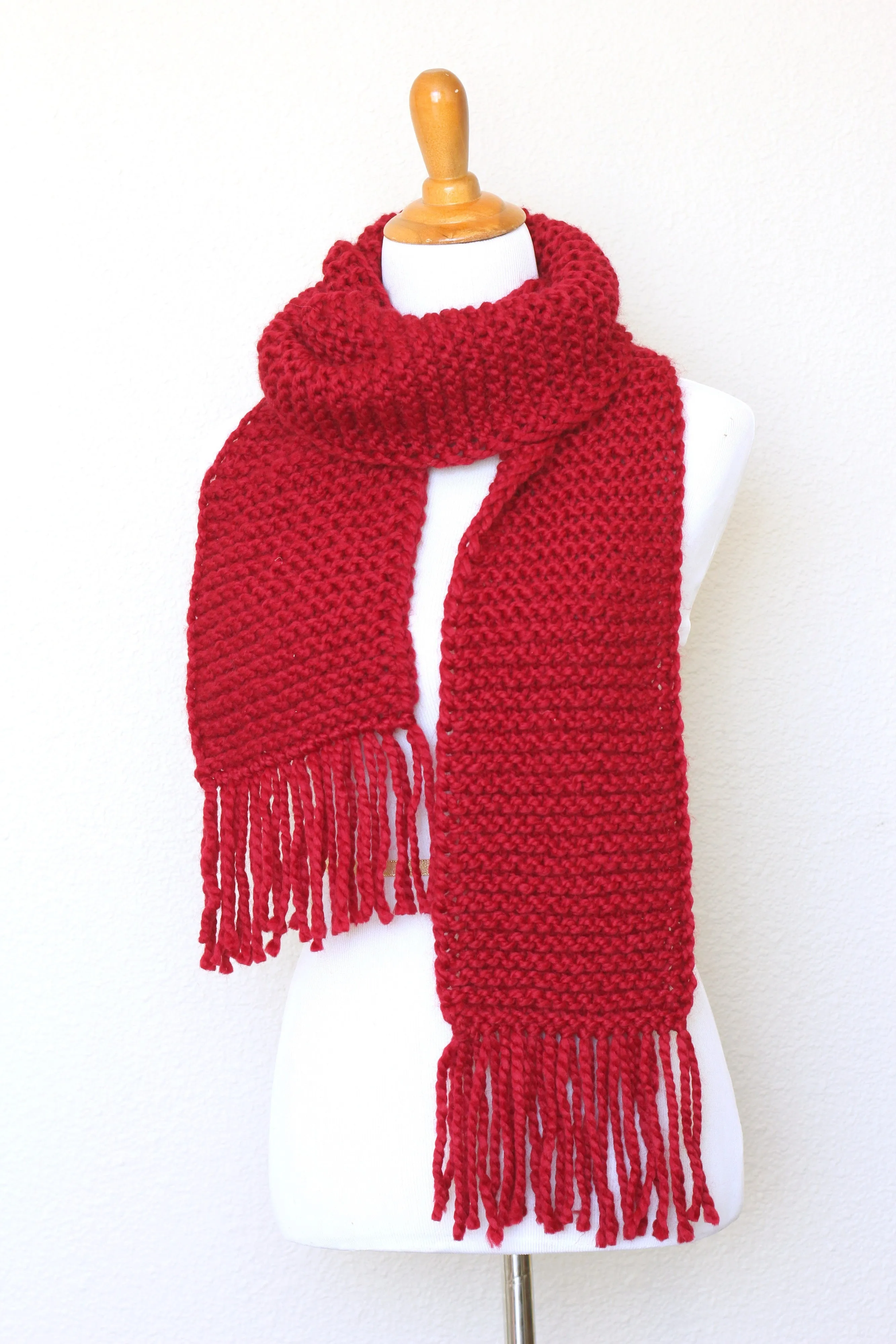 Knit scarf, chunky red scarf, oversized scarf,  women scarf, men scarf