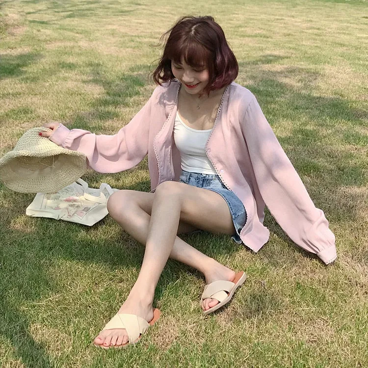 [Korean Style] Fay Beathable Long sleeve Summer Cardigan