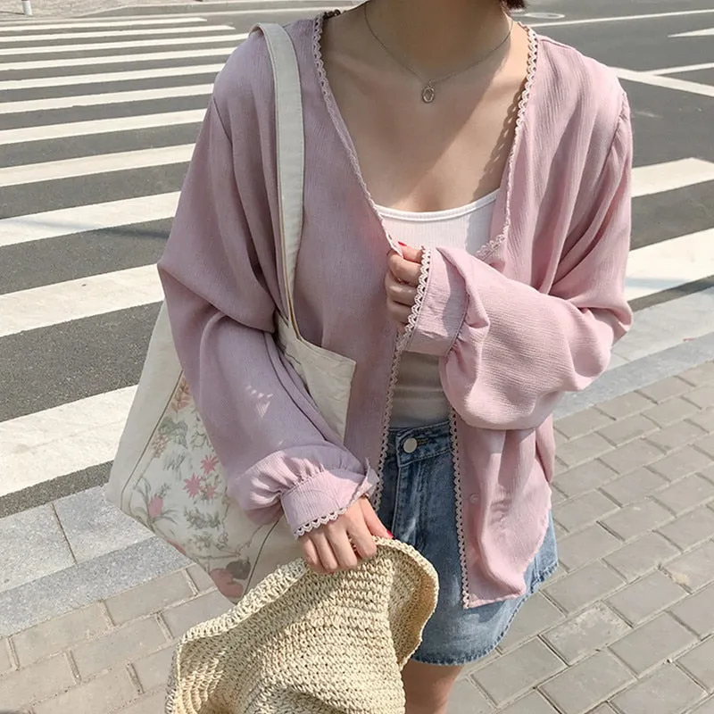 [Korean Style] Fay Beathable Long sleeve Summer Cardigan