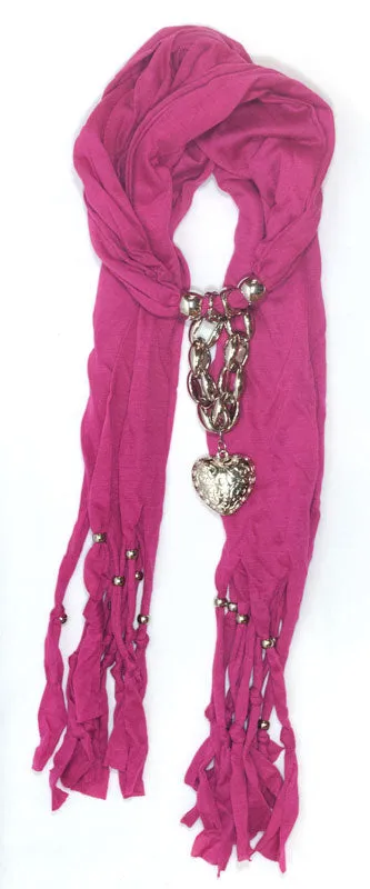 Ladies Heart Shape Pendants Fashion Scarf Wholesale