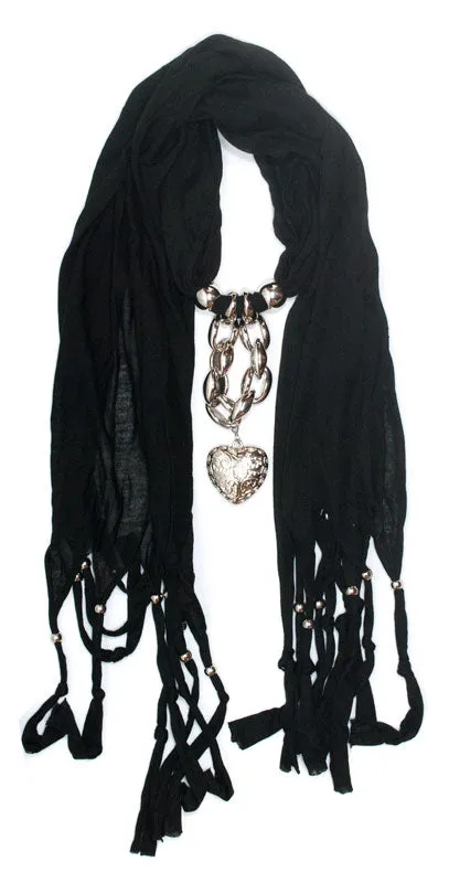 Ladies Heart Shape Pendants Fashion Scarf Wholesale