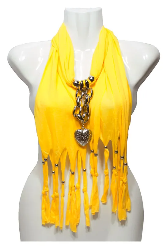Ladies Heart Shape Pendants Fashion Scarf Wholesale