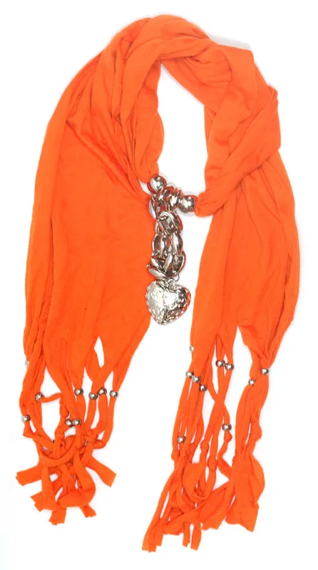 Ladies Heart Shape Pendants Fashion Scarf Wholesale