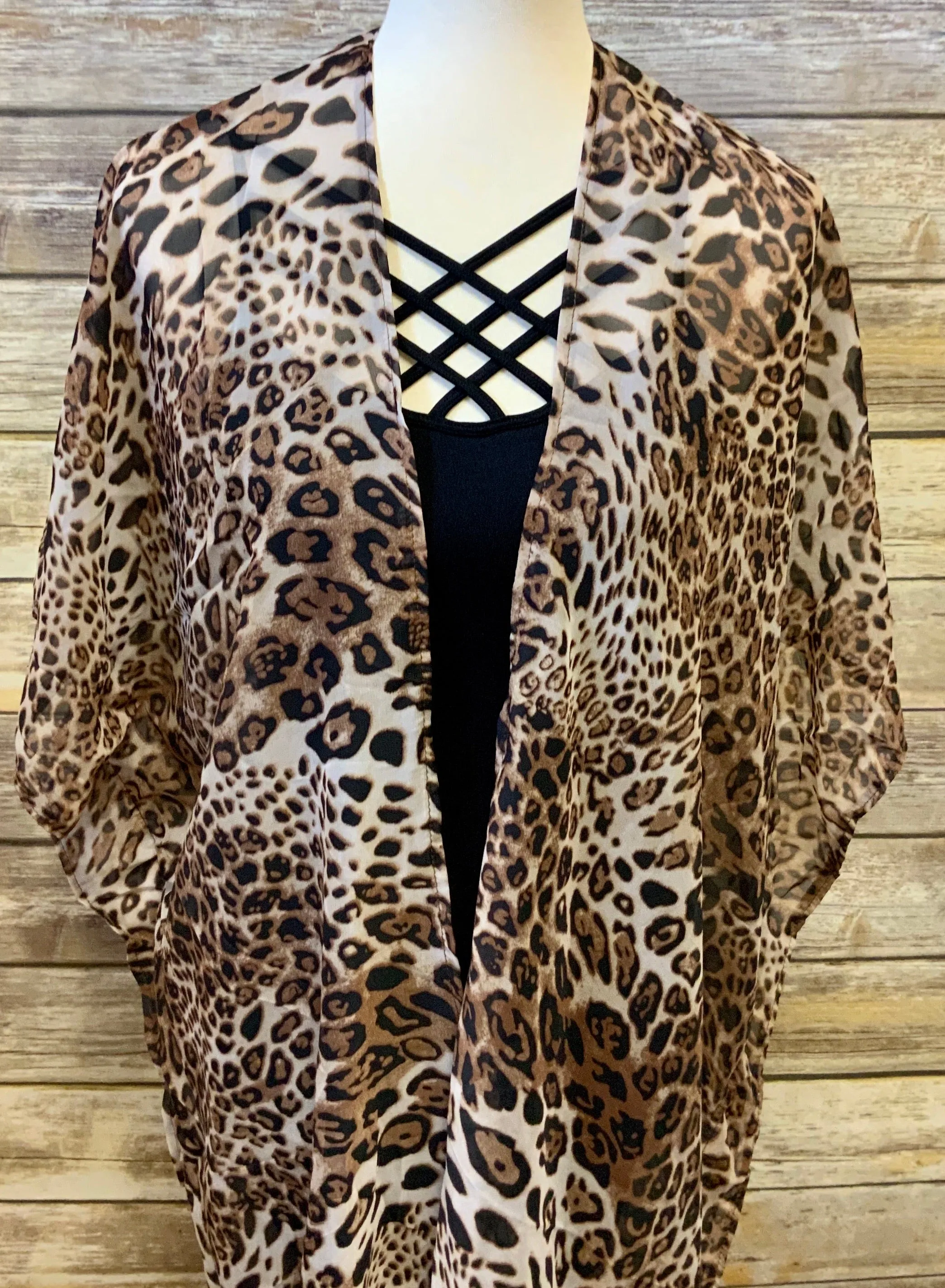 Leopard Print Fringe Tassel Kimono