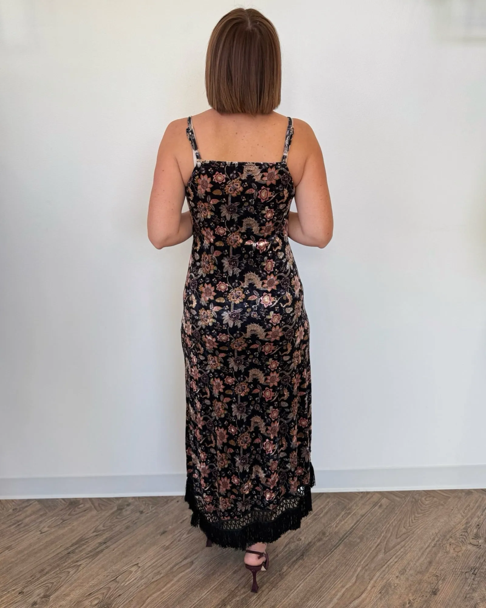 Liora Floral Print Velvet Kimono
