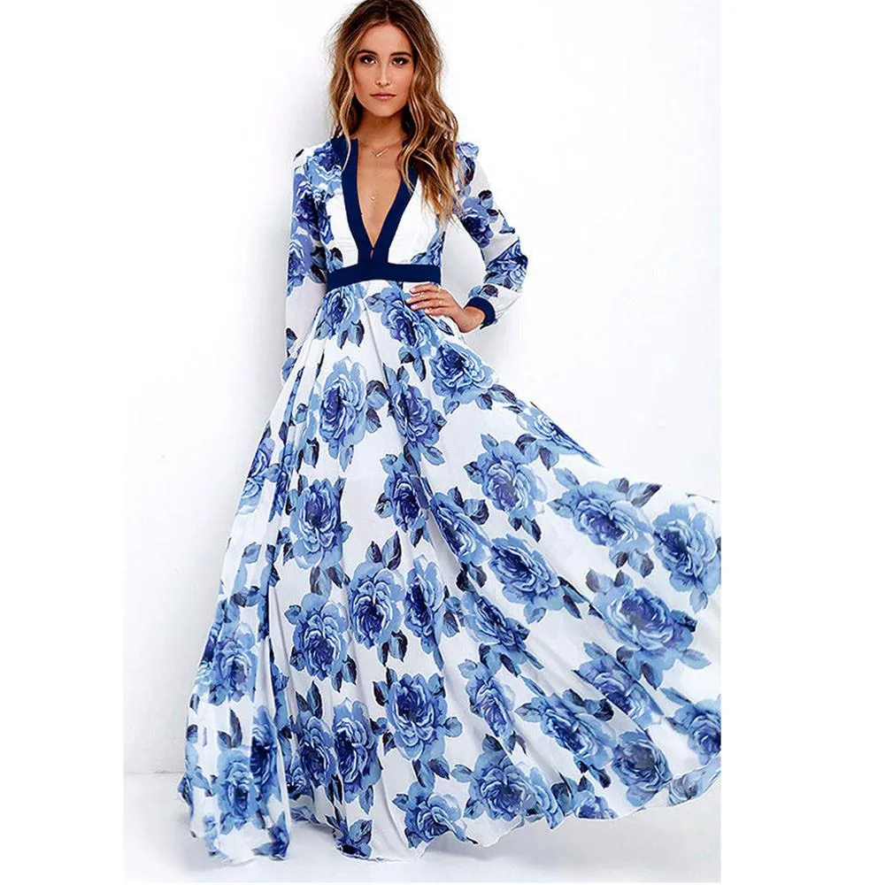 Long Maxi Print Summer Dress