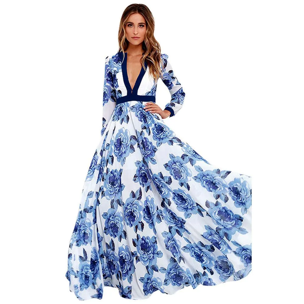 Long Maxi Print Summer Dress