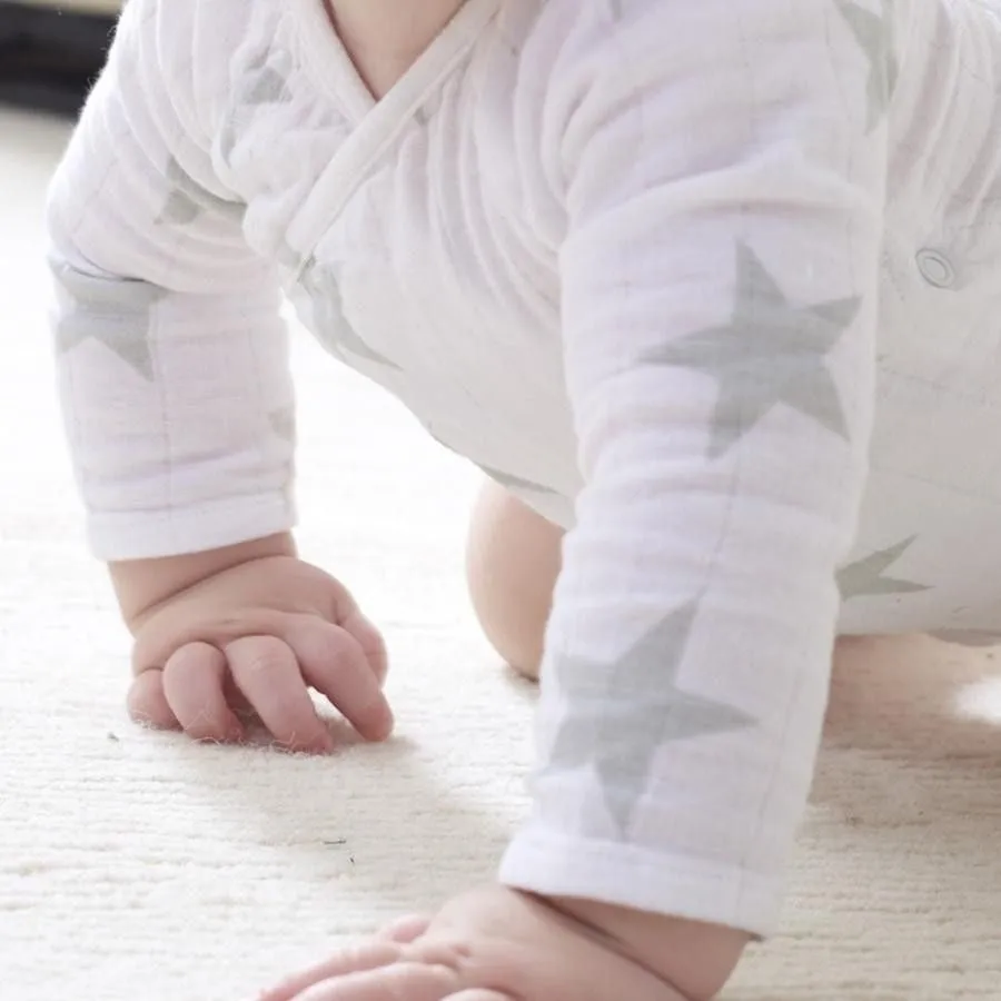 Long Sleeve kimono Bodysuit - Silver Star