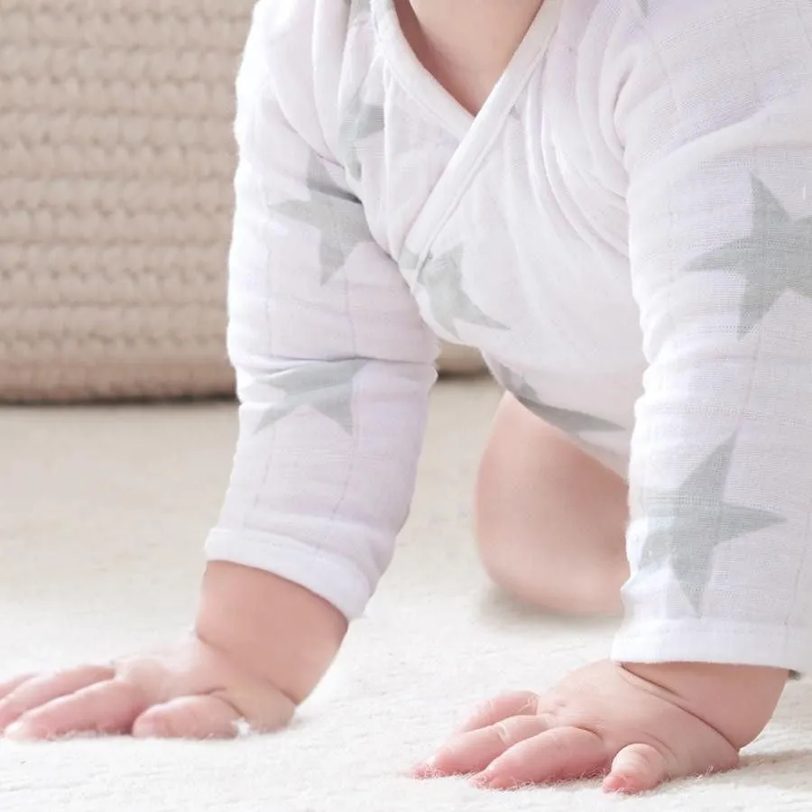 Long Sleeve kimono Bodysuit - Silver Star