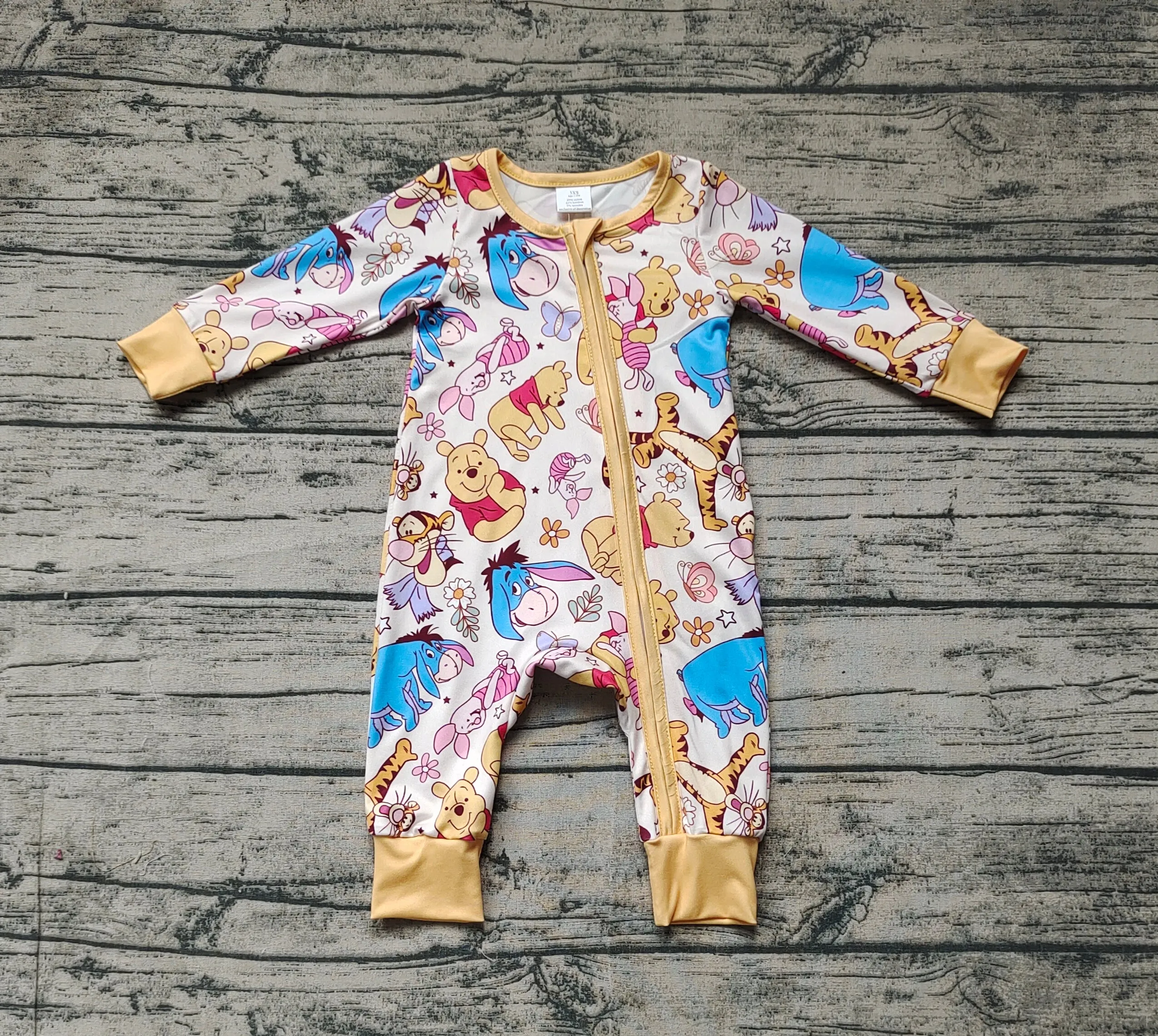 LR0971 bamboo cartoon bear girl romper 202406 RTS