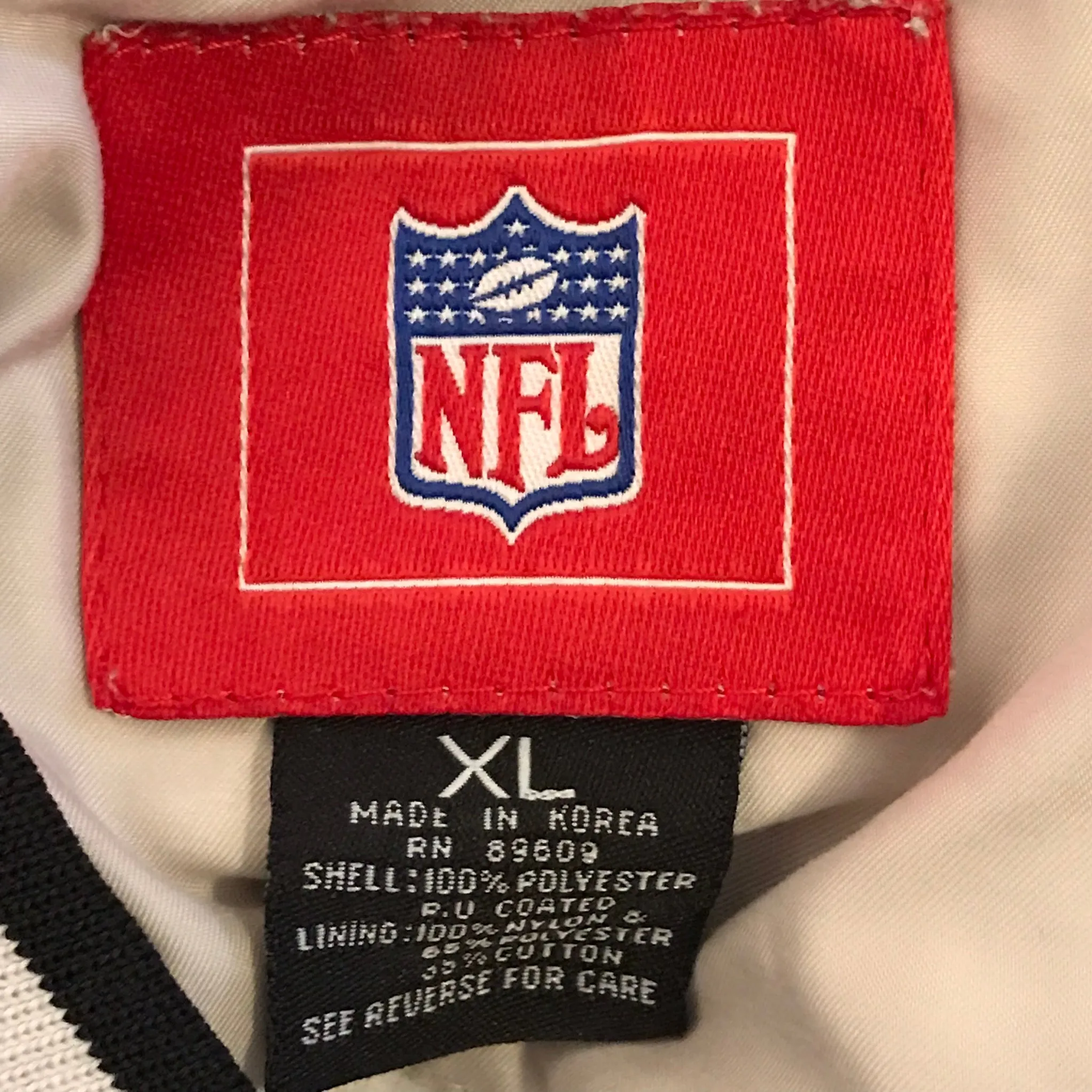<€€* NFL SUPER BOWL XXXVII 2003 Oakland Raiders Tampa Bay Buccaneers Exclusive Stadium Collection Jacket XL Super Bowl