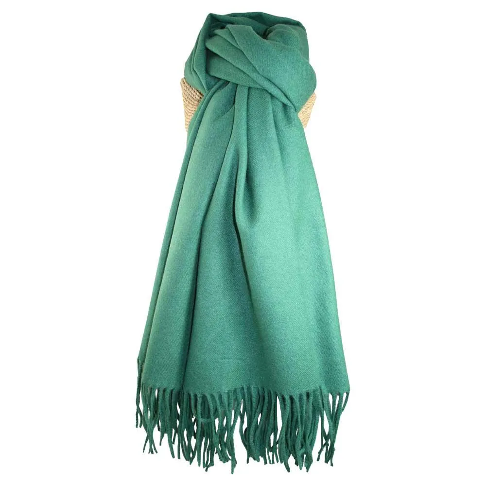 Lua - Cosy Knit Reversible Scarf - Plain - Green