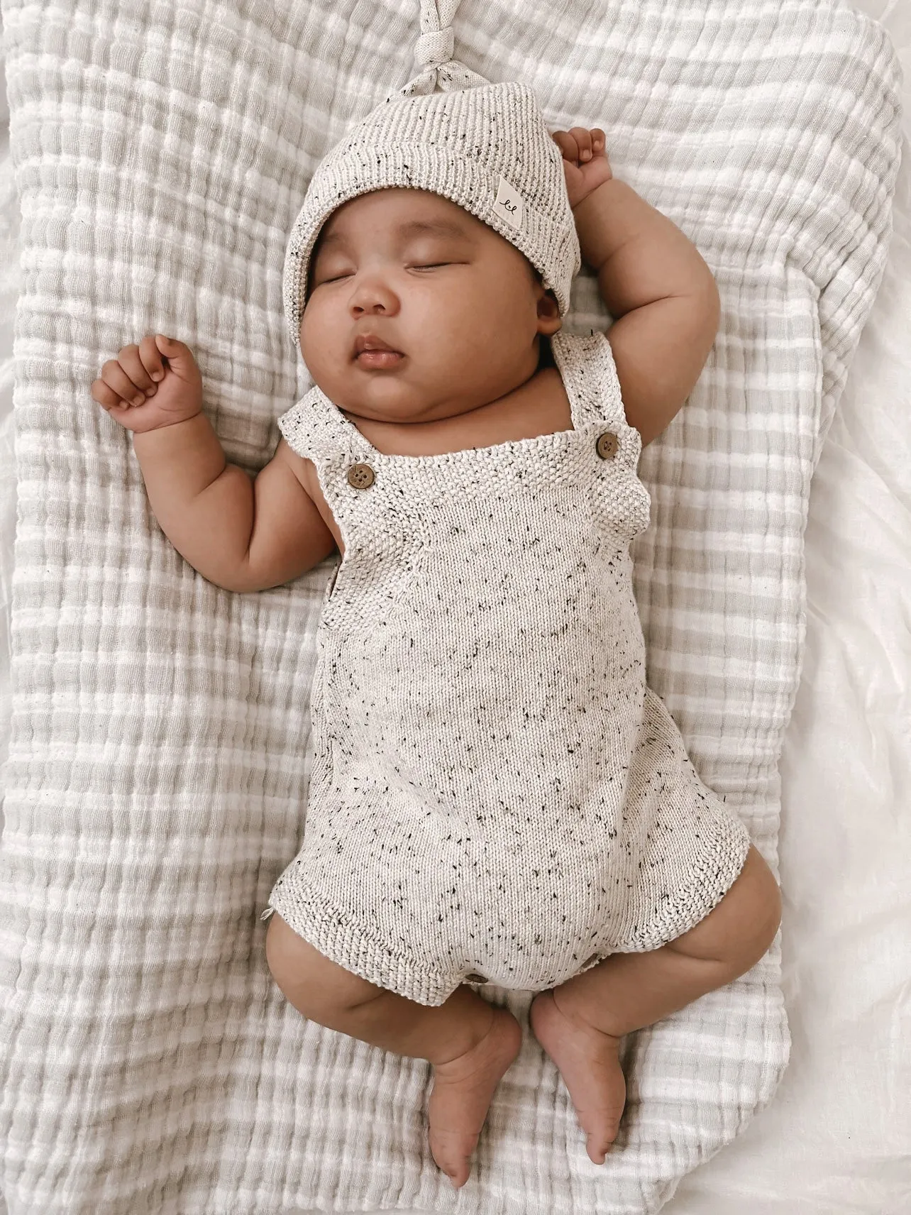 Luna   Luca Novelty Knit Romper - Black Speckle