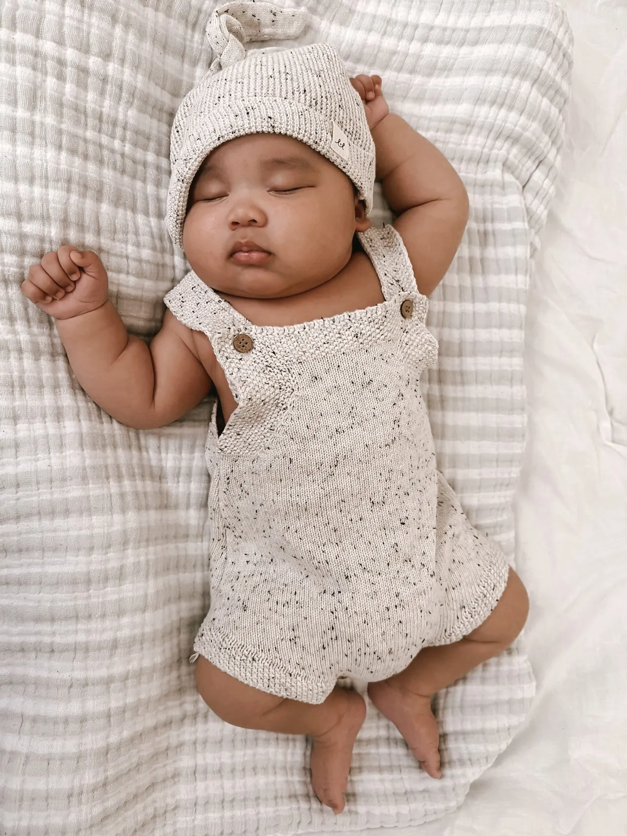 Luna   Luca Novelty Knit Romper - Black Speckle